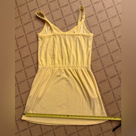 PJ Salvage butter yellow terry tank dress cover up w elastic waist M NWOT - Picture 8 of 10